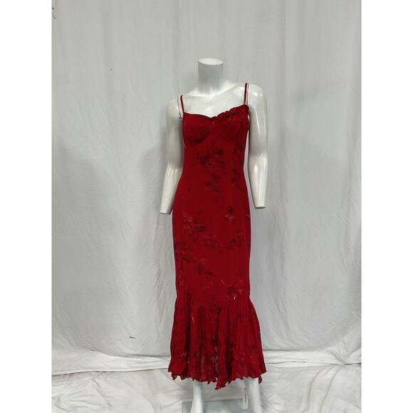 Reformation 'Aiko' Red Viscose Dress Size 6 - Picture 1 of 4